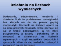 Działania na liczbach wymiernych