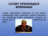 Liczby spełniające równania 