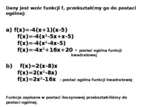 Postać iloczynowa funkcji kwadratowej