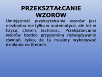 Przekształcanie wzorów