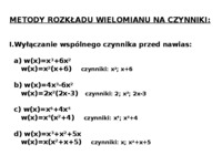 Rozkład wielomianu na czynniki