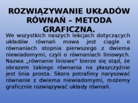 Rozwiązywanie równań - metoda graficzna