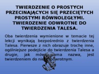 Twierdzenie odwrotne do twierdzenia Talesa