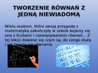 Tworzenie równań z jedną niewiadomą 