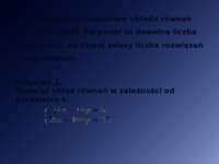 Układy równań liniowych z parametrem
