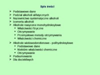 Alkohole - podział alkoholi alifatycznych