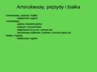 Aminokwasy, peptydy i białka - struktura białek