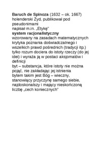 Baruch de Spinoza i system racjonalistyczny