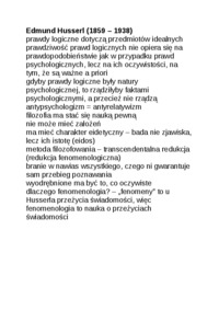 Edmund Husserl - omówienie - Redukcja fenomenologiczna