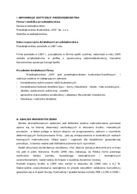 Analiza przedsiębiorstwa budowlanego XXX