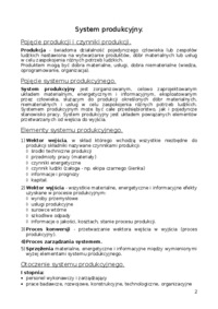 Podstawy nauki o przedsiębiorstwie - System produkcyjny