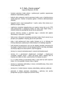 Opracowania, E. T. Hall  Ukryty wymiar