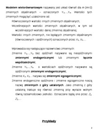 Klasyfikacja zmiennych modelu wielorównaniowego-Wyklad