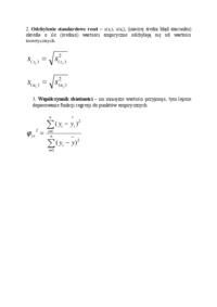 Ocena dobroci dopasowania liniowej funkcji regresji do danych empirycznych