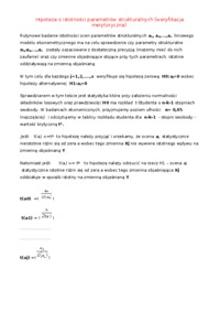 Hipoteza o istotności parametrów strukturalnych