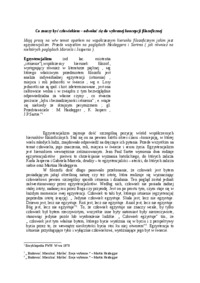 Co znaczy być człowiekiem - odwołać się do wybranej koncepcji filozoficznej