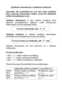 Optimum ekonomiczne i optimum techniczne
