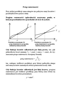 Ekonomia - Próg rentowności