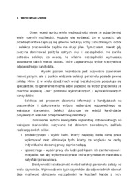 Selekcja i dobór pracowników