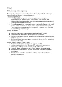 Wykład-istota, procedury i kryteria segmentacji