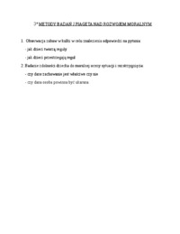 Rozwj moralny dziecka - Piaget