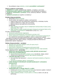 Osobowość a spójność i integracja zachowania