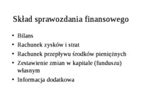 Analiza bilansu - skład sprawozdania finansowego