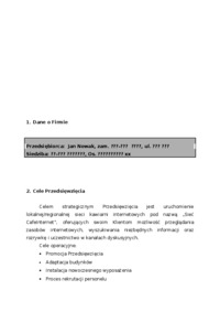 Biznes plan - Cafe Internet - prezentacja firmy