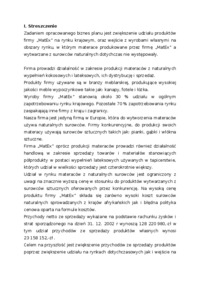 Biznes plan - materace