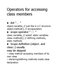 Operators for accessing class members