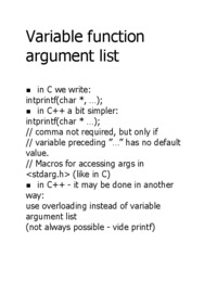 Variable function argument list