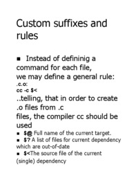 Custom suffixes and rules