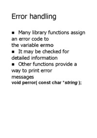 Error handling