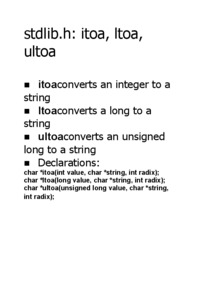 itoa  ltoa, ultoa