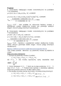 Prognozowanie ekonometryczne - Poziom istotności