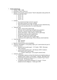 Sprawy organizacyjne przedmiotu