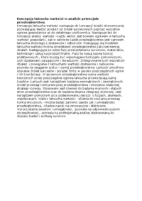 Koncepcja łańcucha wartości w analizie potencjału przedsiębiorstwa