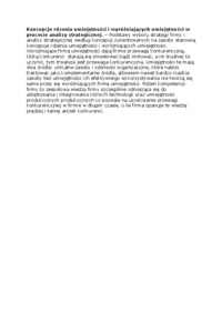 Koncepcje rdzenia umiejętności i analiza strategiczna.