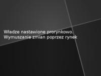 Władze nastawione prorynkowo