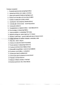 Antropologia-zagadnienia na egzamin