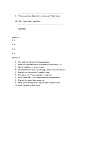 Ćwiczenia z mowy zależnej- język angielski