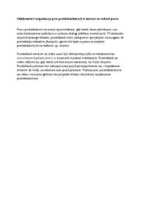 Okoliczności i organizacja prac przeładunkowych w morzu i na redach portu