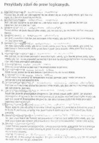 Przykłady zdań do praw logiczynych.