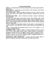 Monarchie absolutyzmu - władza królewska