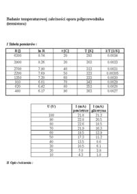 Temperaturowa zależność oporu półprzewodnika - badania
