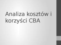 Analiza kosztów i korzyści CBA - prezentacja na ćwiczenia z metod oceny projektów