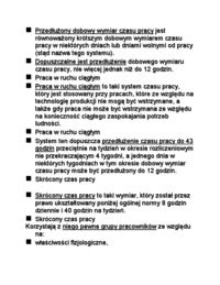 Systemy czasu pracy - notatki z wykładu ze stosunków pracy