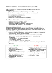 Substancje dodatkowe - znaczenie dla konsumenta i producenta