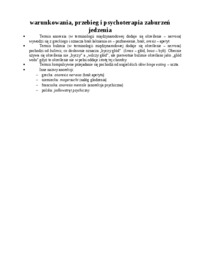 Przebieg i psychoterapia zaburzeń jedzenia