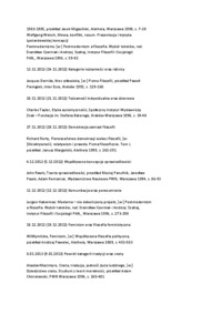 Filozofia współczesna-program wykładów